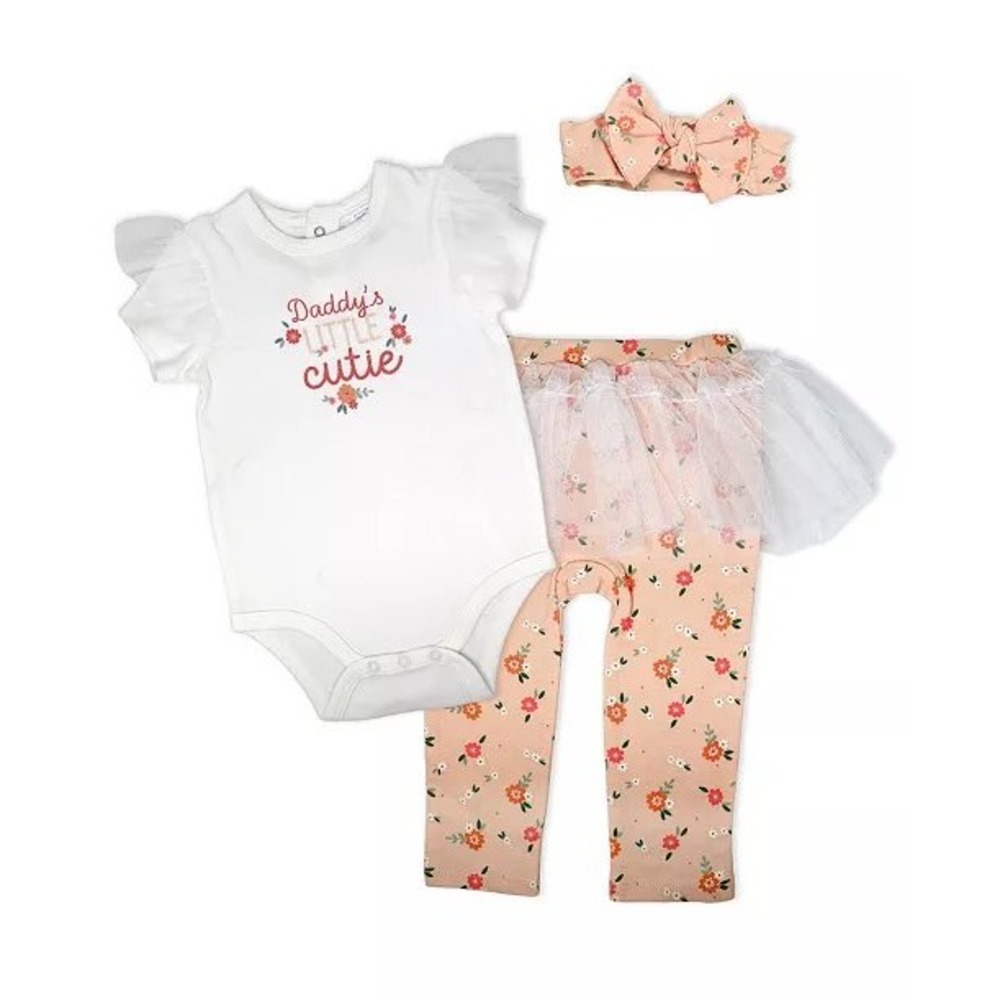 Catherine Malandrino Baby Girls 4 Piece Set Bodysuit Tutu Leggings Headband